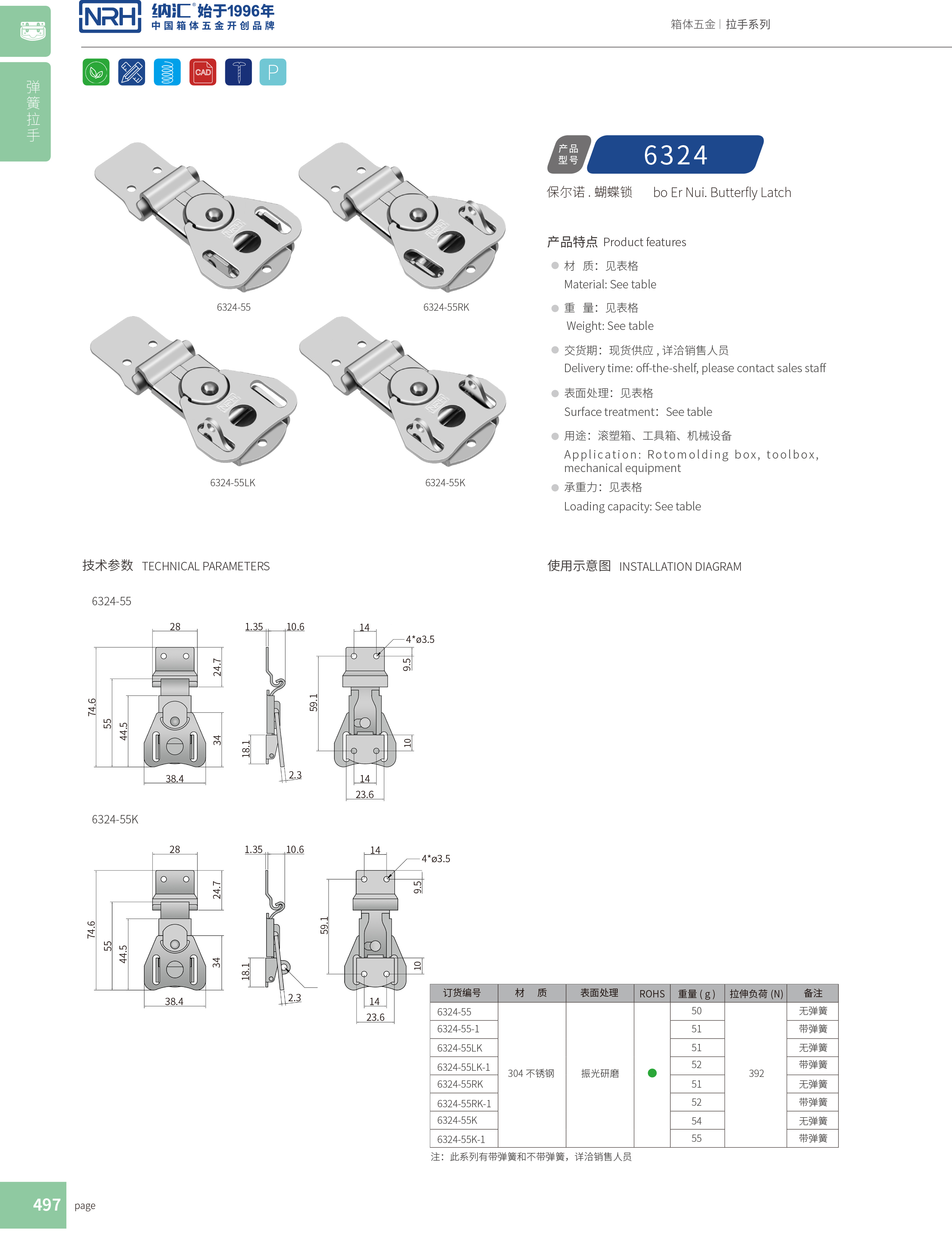 蝴蝶锁芯6324-55RK冷藏箱91香蕉app官网_广告箱箱扣_NRH救灾箱箱扣