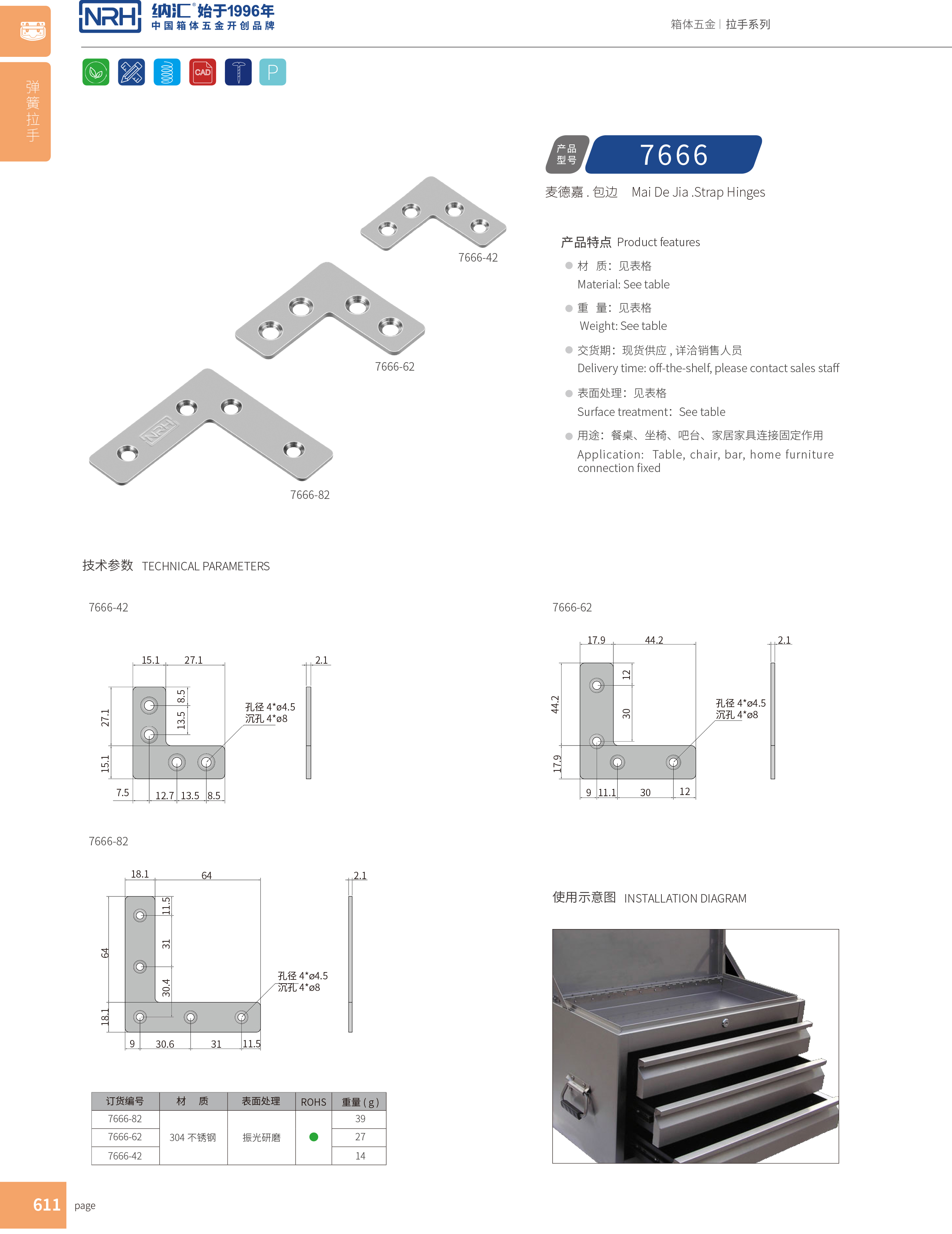 包边7666-42工具箱角码_不锈钢包角_NRH91香蕉app包边 