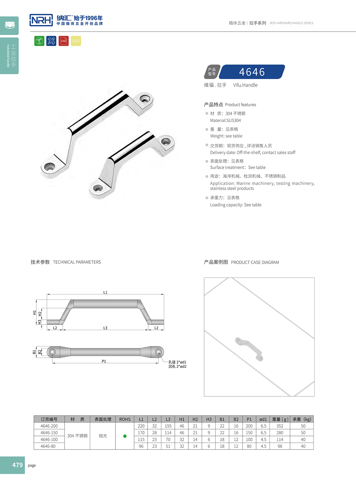 91香蕉app/NRH 4646-150 工业设备箱把手