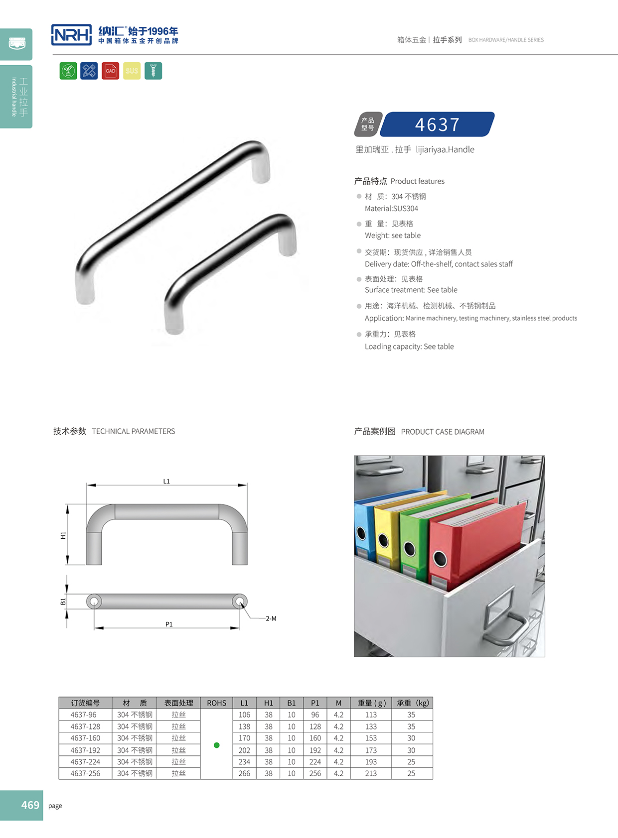 91香蕉app/NRH 4637-288 铝箱工业提手91香蕉app最新版下载