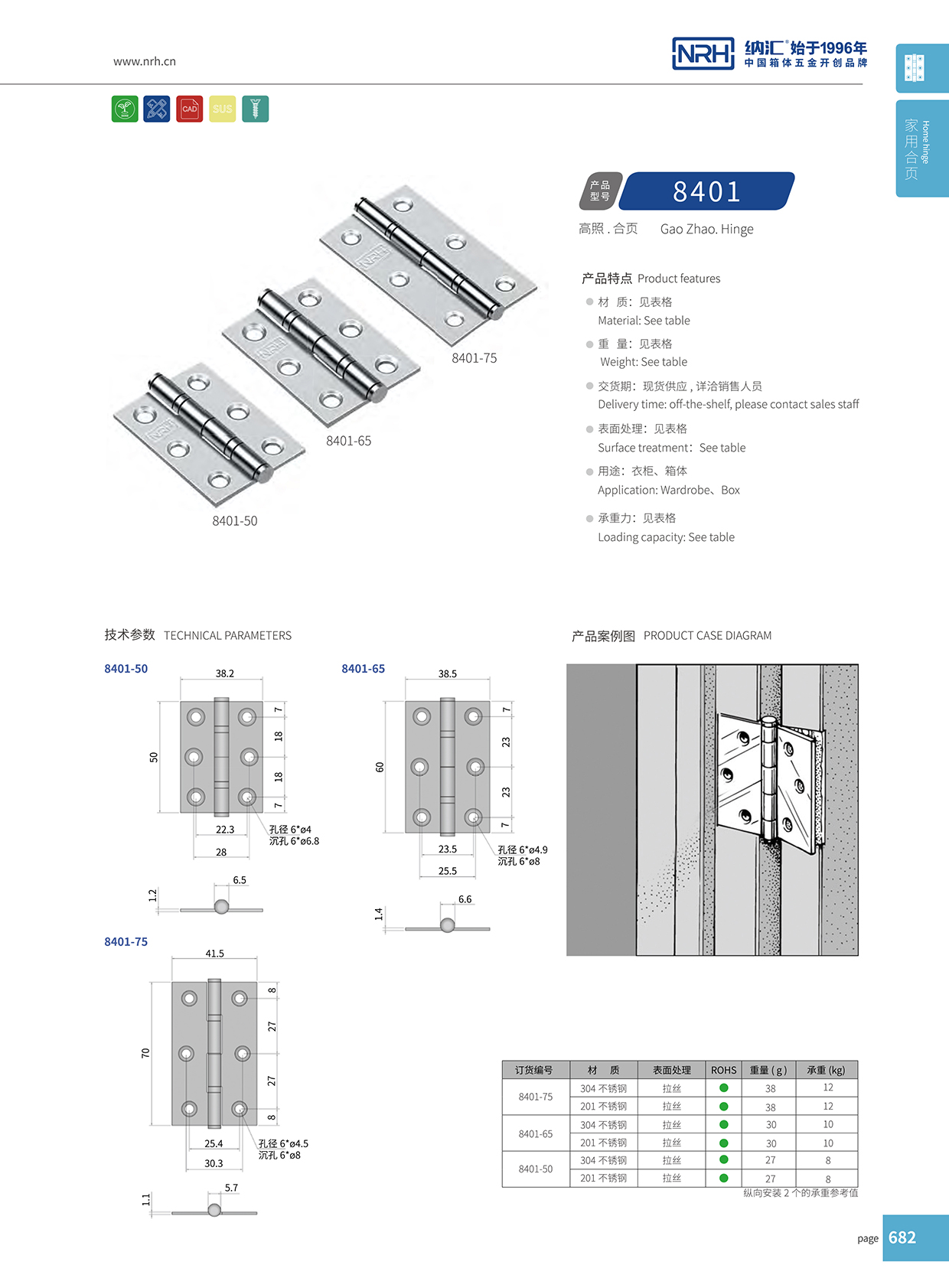 91香蕉app/NRH 轴承91香蕉app无限制在线观看 8401-75-SUS201轴承